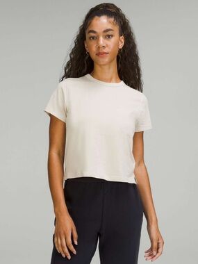 Lululemon cotton blend t shirt size 10 ivory